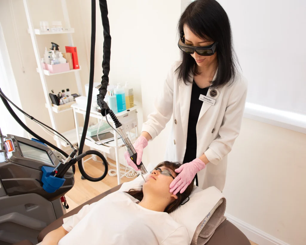 Setsuko Beauty Salon Laser Hair Removal Treatment on the face using the MOTUS AY